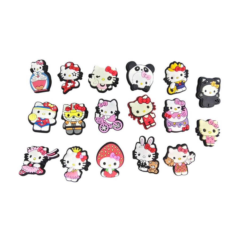 Set Of 17 Cute Hello Kitty Clog Charms For Crocs Shoes #3